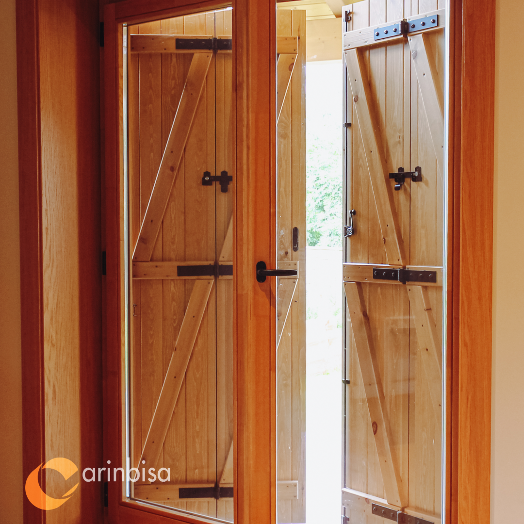 Warm interior with wood window frames